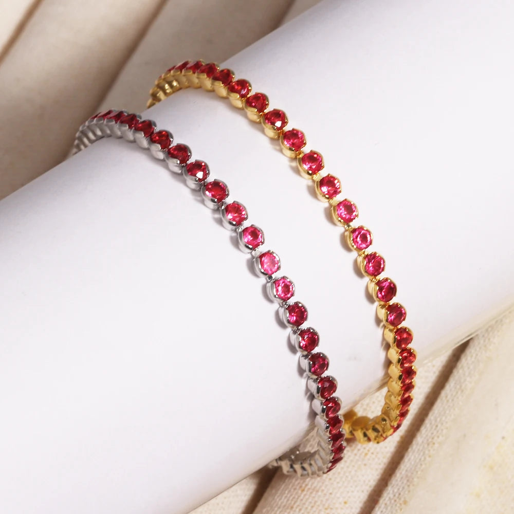 Rose Crimson Tennis Bracelet