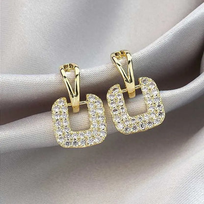 Square Crystal Drop Earrings