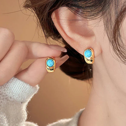 Turquoise Copper Earrings