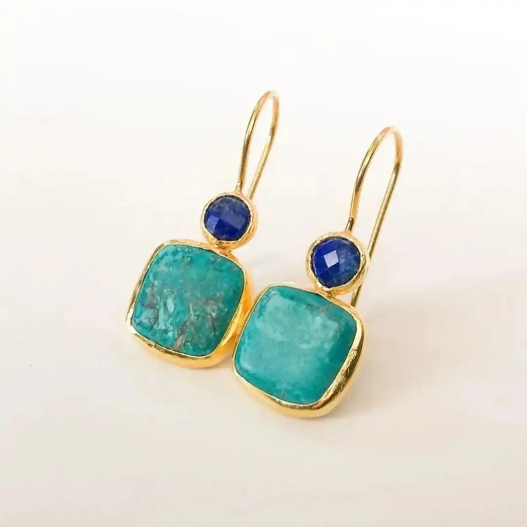 Vintage Ornate Turquoise Earrings