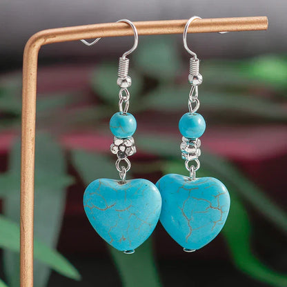 Turquoise Heart Drops