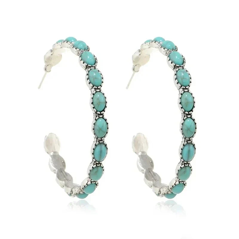 Turquoise Circle Earrings