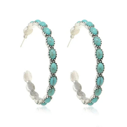 Turquoise Circle Earrings