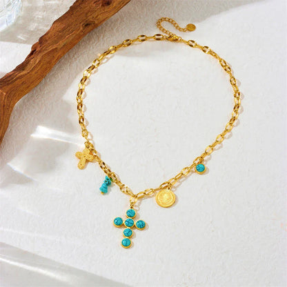 Turquoise Cross Necklace