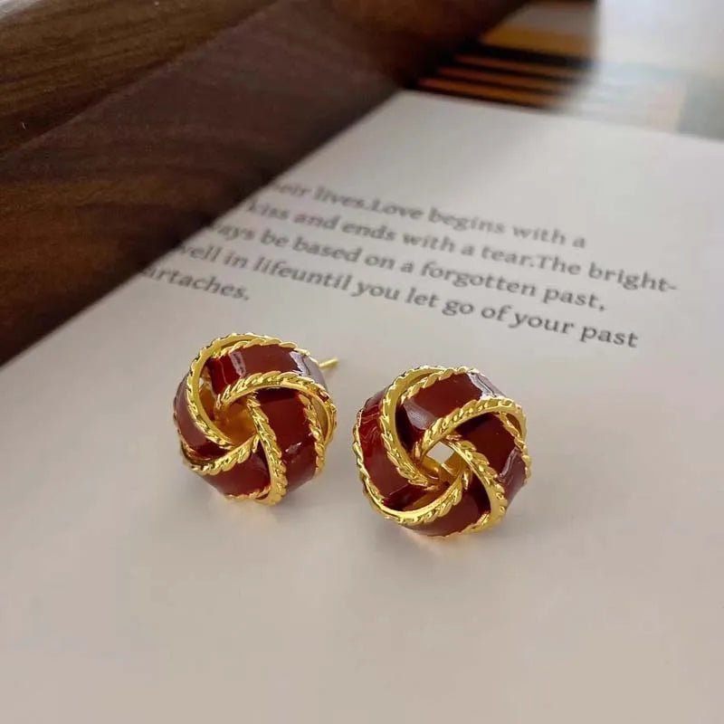 Crimson Knot Earrings