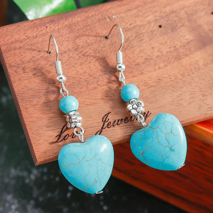 Turquoise Heart Drops