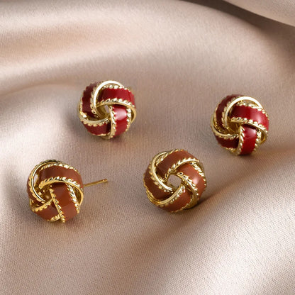 Crimson Knot Earrings