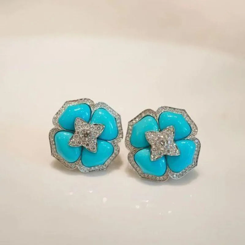 Blue Flower Earrings