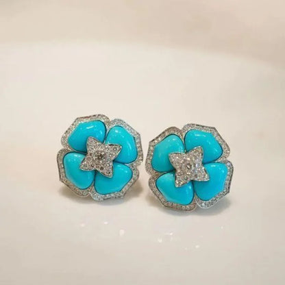 Blue Flower Earrings