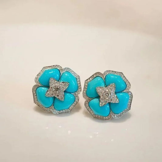 Blue Flower Earrings