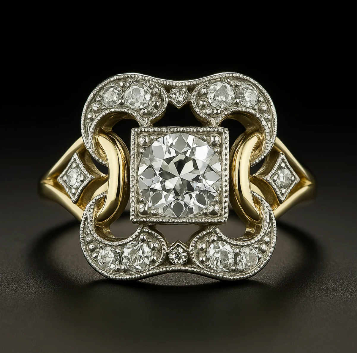 Vintage Gold Zirconia Ring