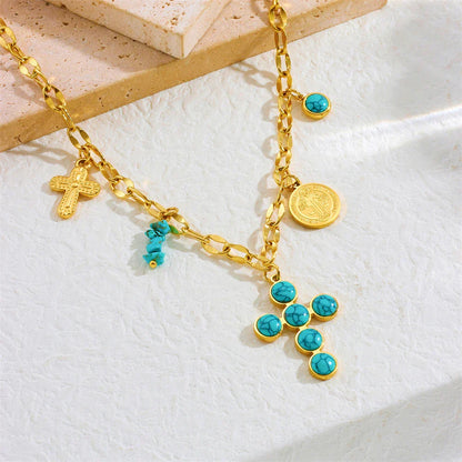 Turquoise Cross Necklace