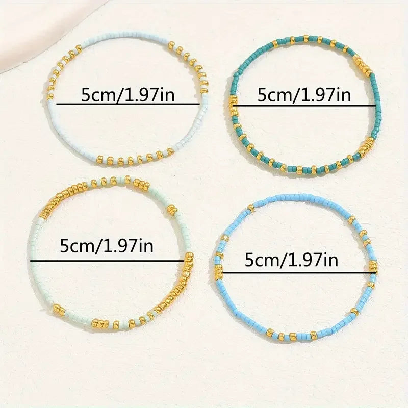 Turquoise Bead Bracelet Set