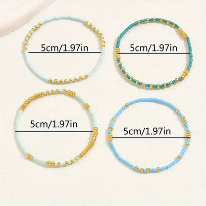 Turquoise Bead Bracelet Set