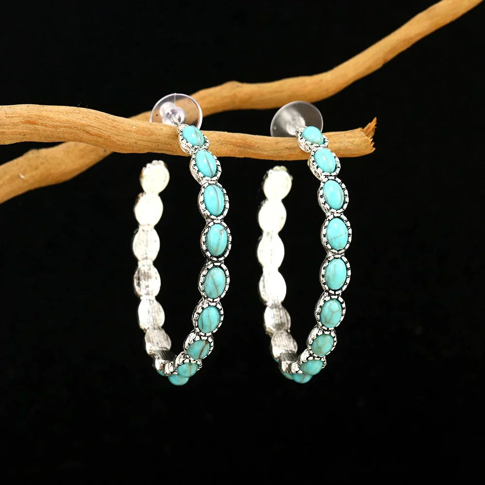 Turquoise Circle Earrings