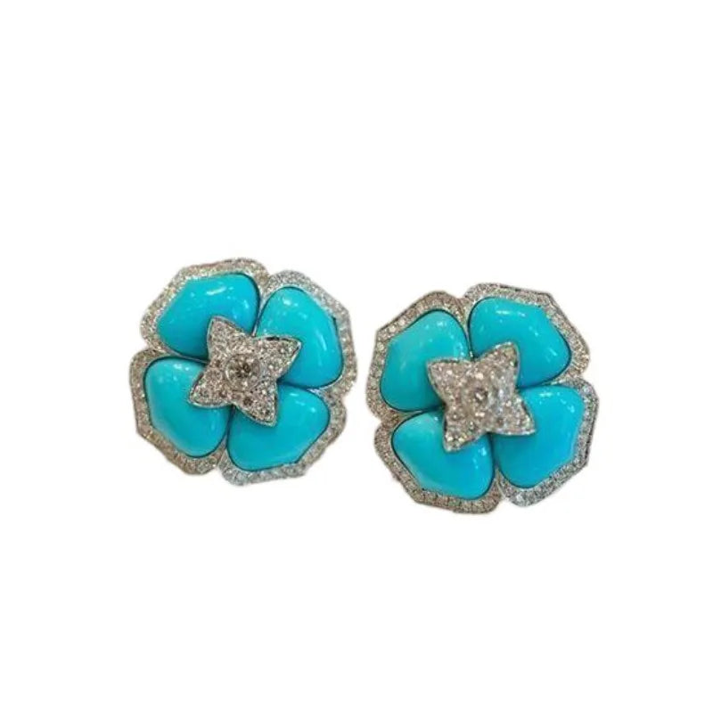 Blue Flower Earrings