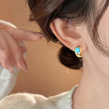 Turquoise Copper Earrings