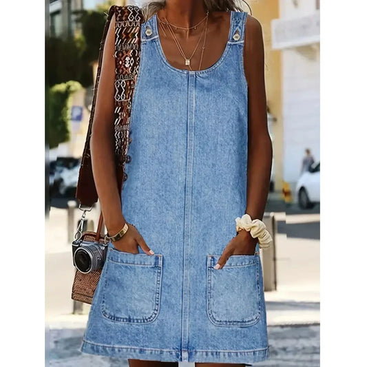 Violet| Relaxed Denim-Look Dress