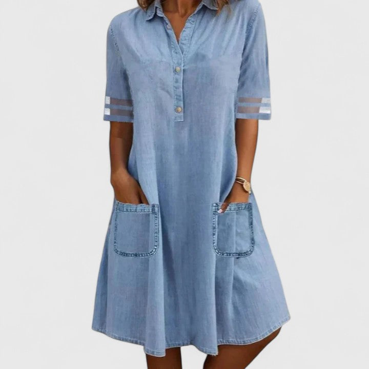 Phoebe | Figure Flattering Denim Dress