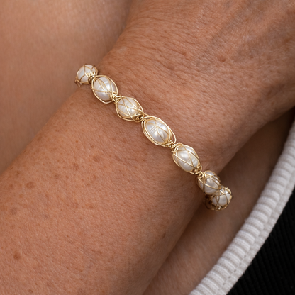 Vintage Pearl Weave Bracelet
