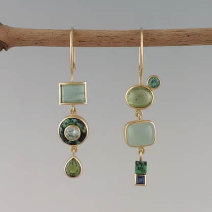 Vintage Green Stone Drops