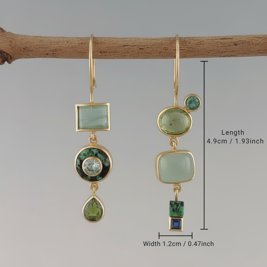 Vintage Green Stone Drops