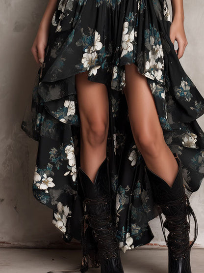 Nadine | Strapless Floral Maxi Dress