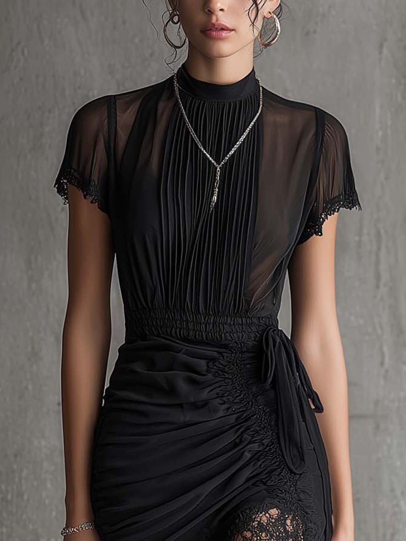 Colette | Chiffon Lace Mini Dress