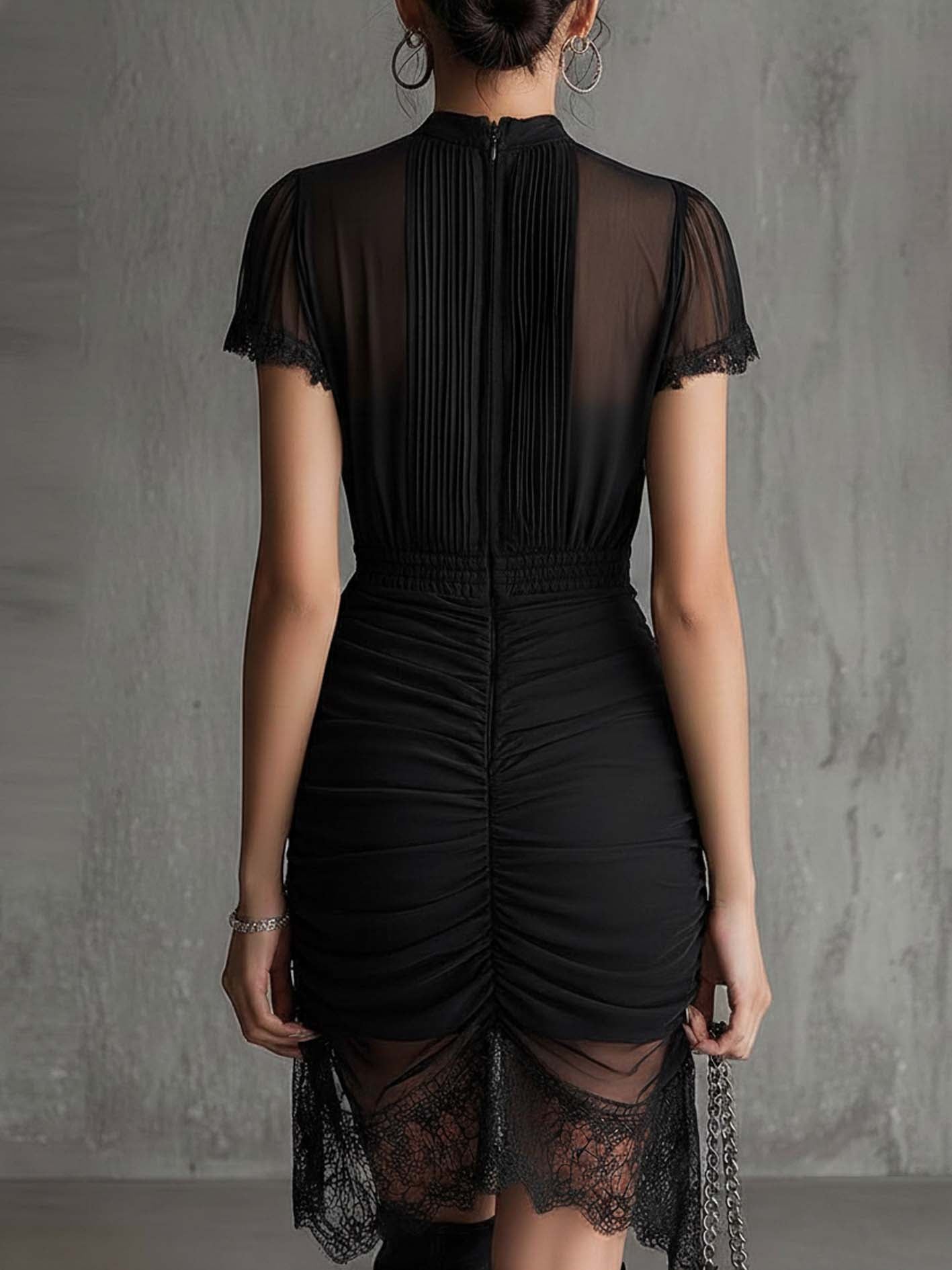 Colette | Chiffon Lace Mini Dress