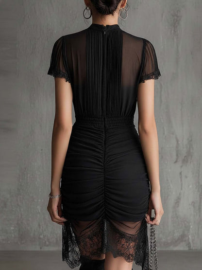 Colette | Chiffon Lace Mini Dress