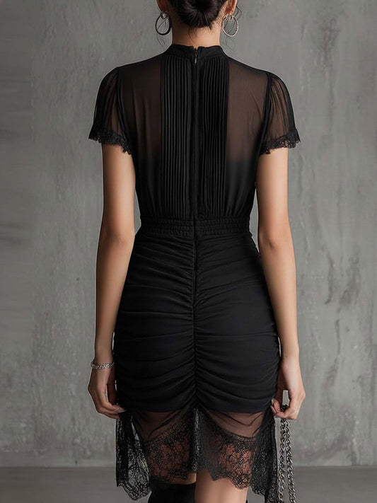 Colette | Chiffon Lace Mini Dress