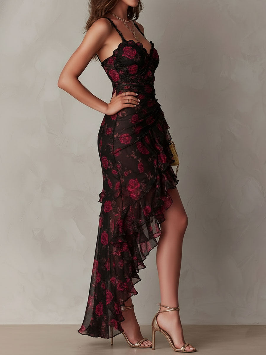 Carmen | Floral Ruffle Hem Dress