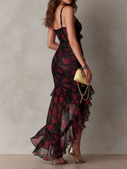 Carmen | Floral Ruffle Hem Dress