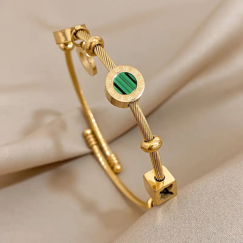 Emerald Glow Charm Bracelet