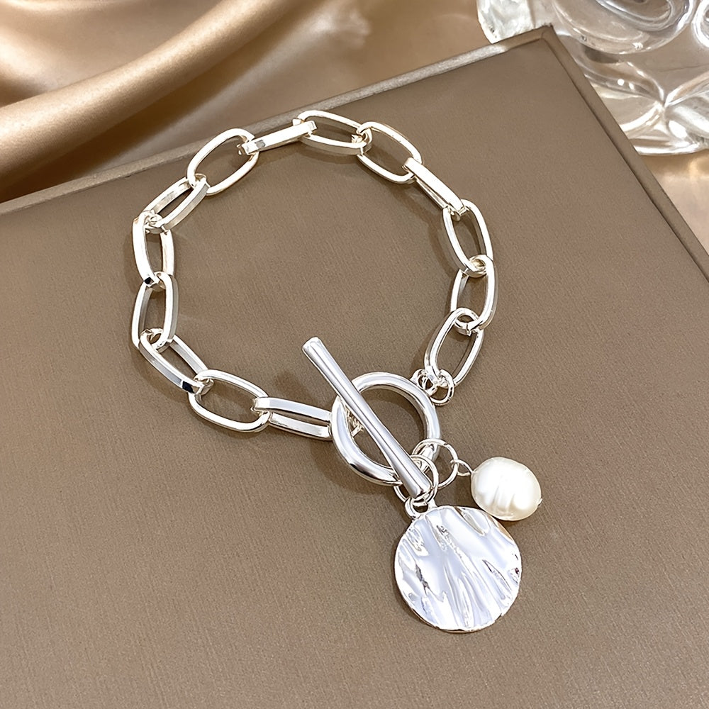 Vintage Pearl Charm Bracelet