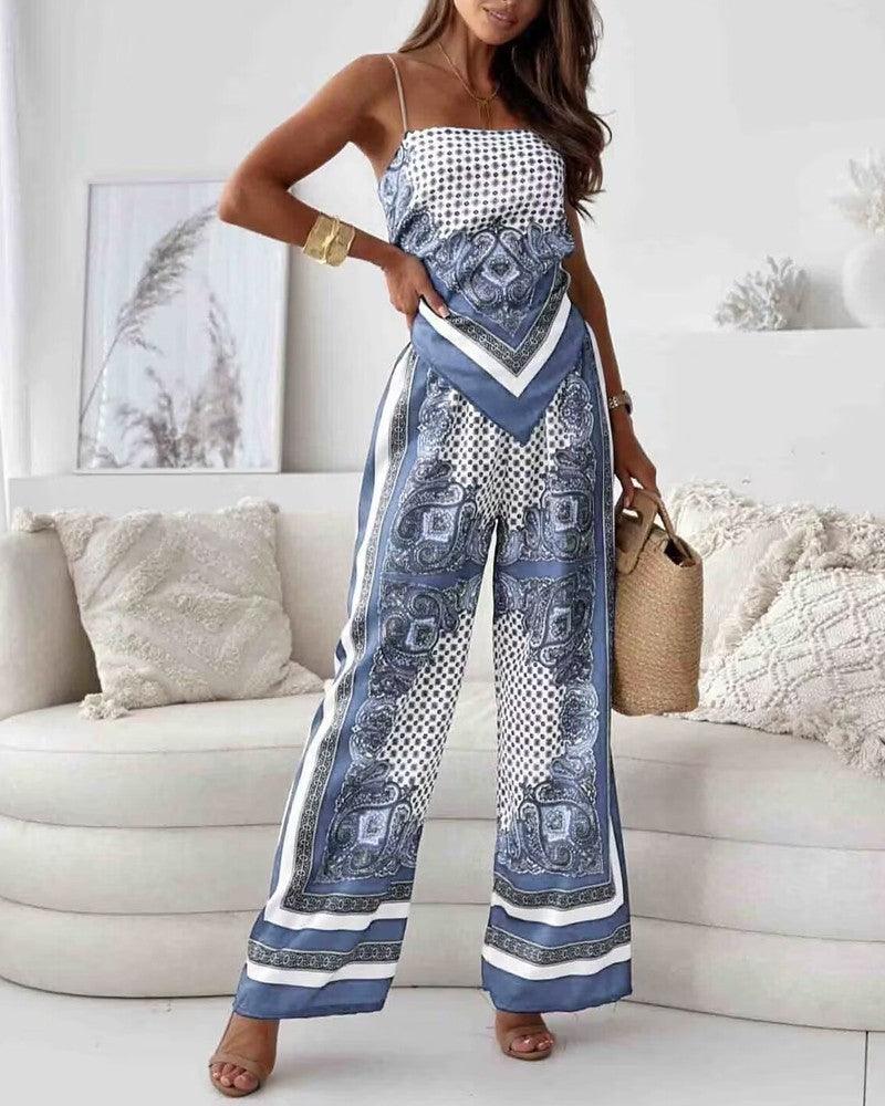 Bailey™ | Vacation Ready Stylish Lace-Up Vest & Pants Two-Piece Set Dress