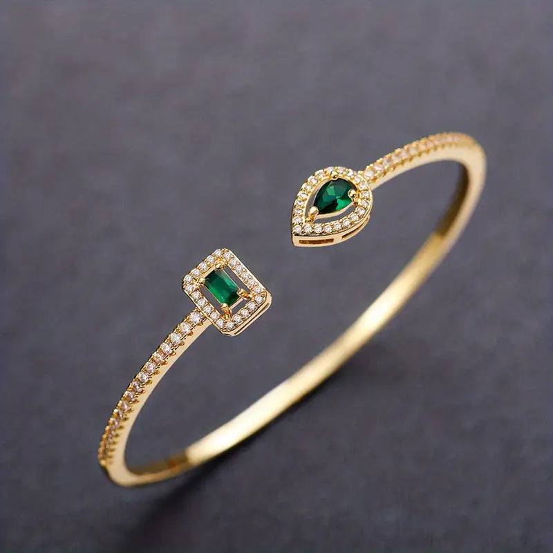 Emerald Glow Duet Bracelet