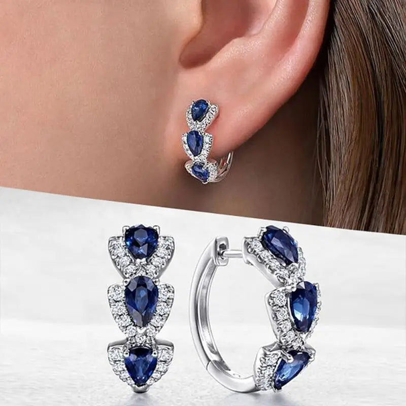 Sapphire Blue Crest Earrings