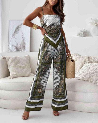 Bailey™ | Vacation Ready Stylish Lace-Up Vest & Pants Two-Piece Set Dress