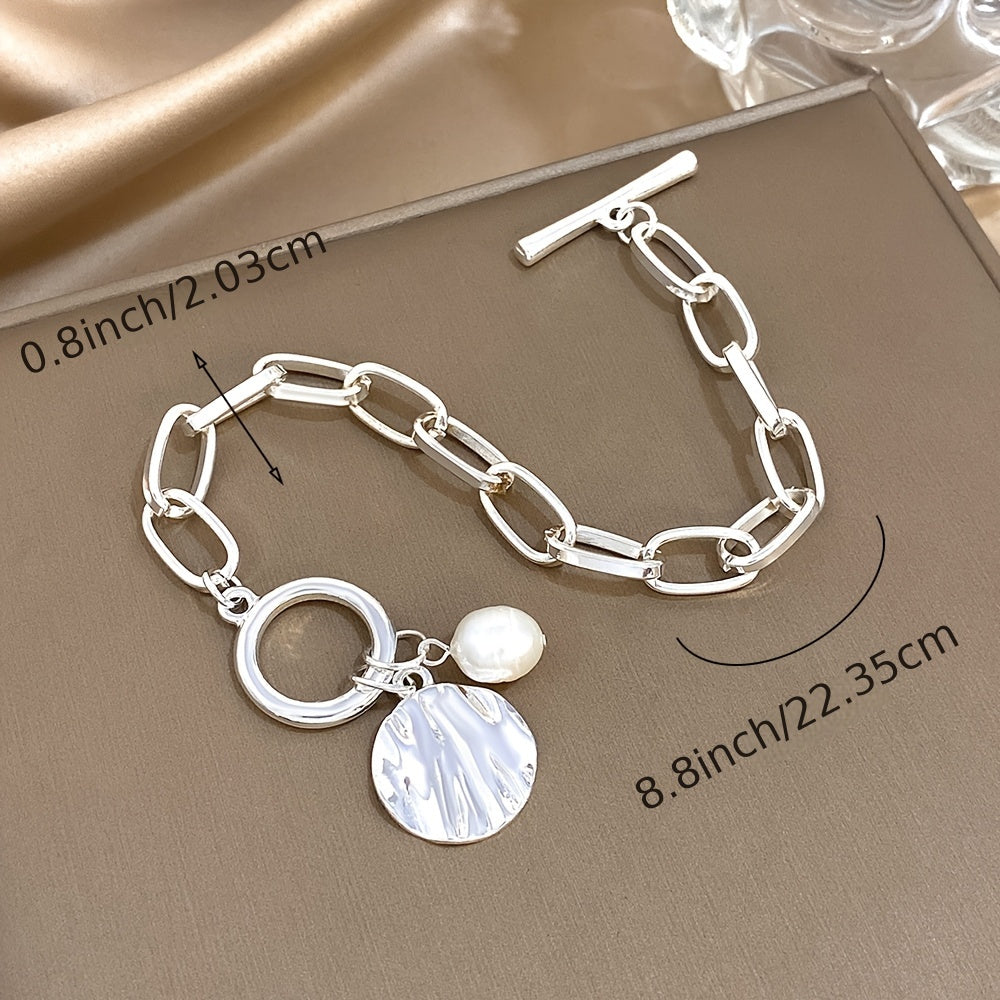 Vintage Pearl Charm Bracelet