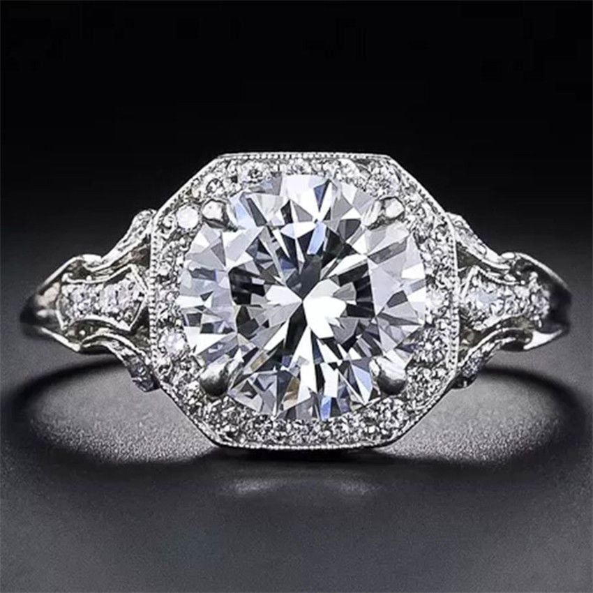 Vintage Crystal Silver Ring