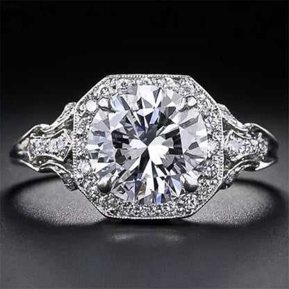 Vintage Crystal Silver Ring
