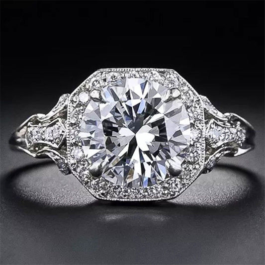 Vintage Crystal Silver Ring
