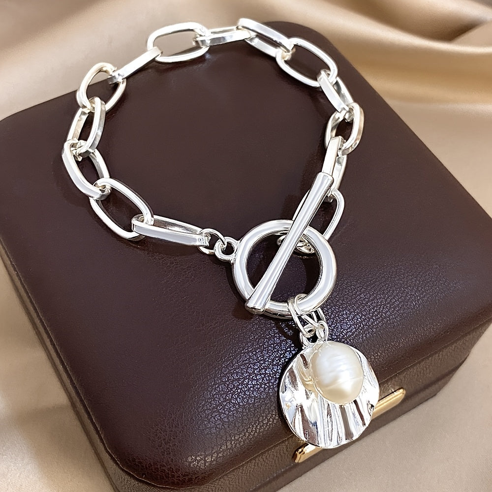 Vintage Pearl Charm Bracelet