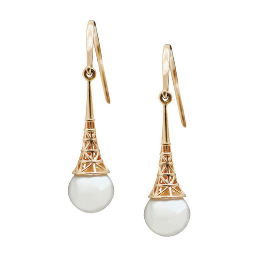Retro Gold Pearl Earrings