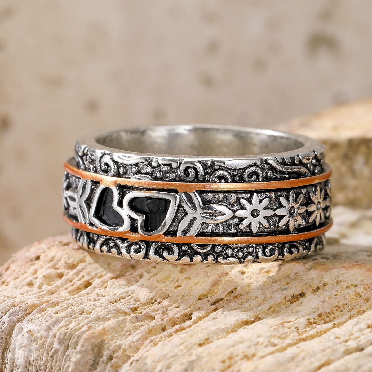 Engraved Heart Ring
