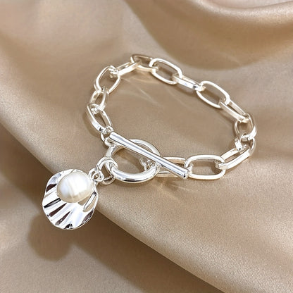 Vintage Pearl Charm Bracelet