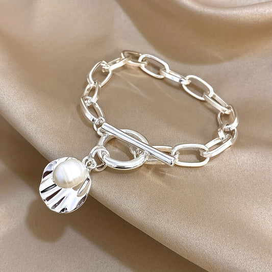 Vintage Pearl Charm Bracelet