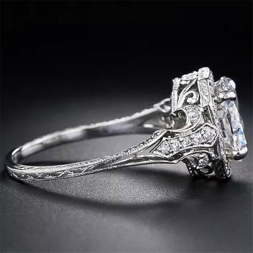 Vintage Crystal Silver Ring