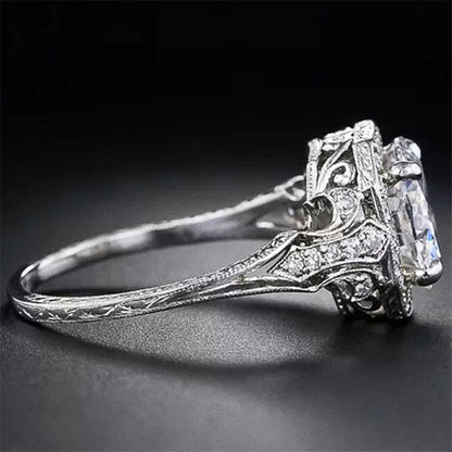 Vintage Crystal Silver Ring